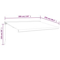 vidaXL Markise Einziehbar Gelb und Wei&szlig; 3x2,5 m Stoff und Aluminium