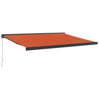 vidaXL Markise Einziehbar Orange und Braun 4x3 m Stoff...