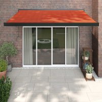 vidaXL Markise Einziehbar Orange und Braun 3,5x2,5 m...