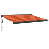 vidaXL Markise Einziehbar Orange und Braun 3,5x2,5 m...