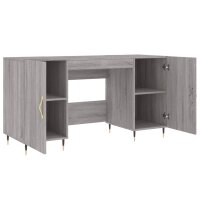 vidaXL Schreibtisch Grau Sonoma 140x50x75 cm Holzwerkstoff