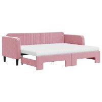 vidaXL Tagesbett Ausziehbar mit Matratzen Rosa 80x200 cm Samt