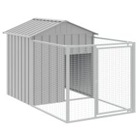 vidaXL Hundehütte mit Auslauf Hellgrau 117x201x123...