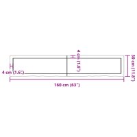 vidaXL Wandregal Hellbraun 160x30x4 cm Massivholz Eiche Behandelt