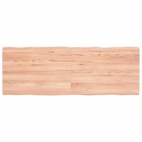 vidaXL Tischplatte 140x50x4 cm Massivholz Eiche Behandelt Baumkante