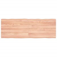 vidaXL Tischplatte 140x50x6 cm Massivholz Eiche Behandelt Baumkante