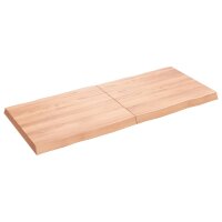 vidaXL Tischplatte 140x60x6 cm Massivholz Eiche Behandelt Baumkante