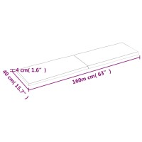 vidaXL Tischplatte Hellbraun 160x40x4cm Eichenholz Behandelt Baumkante