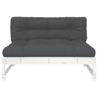 vidaXL Mittelsofa Wei&szlig; 120x80 cm Massivholz Kiefer