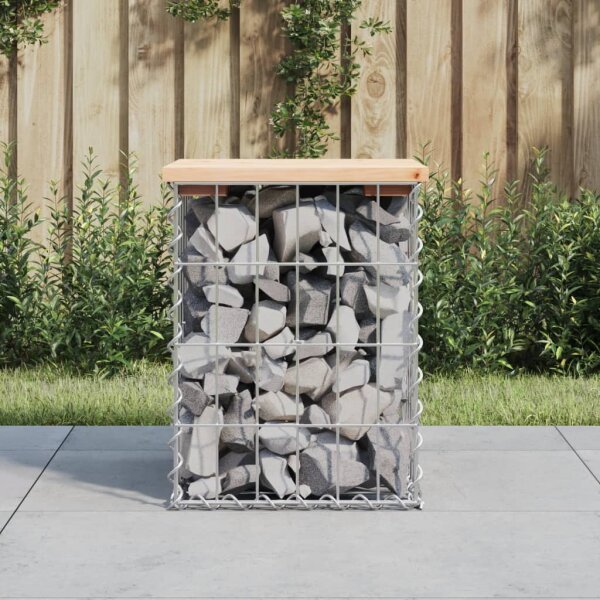 vidaXL Gartenbank aus Gabionen 33x31x42 cm Massivholz Kiefer