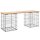 vidaXL Gartenbank aus Gabionen 103x31x42 cm Massivholz Kiefer