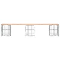 vidaXL Gartenbank aus Gabionen 203x31x42 cm Massivholz Kiefer