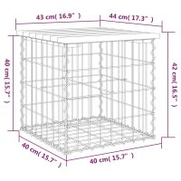 vidaXL Gartenbank aus Gabionen 43x44x42 cm Massivholz Kiefer