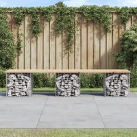 vidaXL Gartenbank aus Gabionen 203x44x42 cm Massivholz...