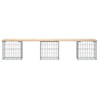 vidaXL Gartenbank aus Gabionen 203x44x42 cm Massivholz Kiefer