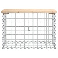 vidaXL Gartenbank aus Gabionen 63x31,5x42 cm Massivholz Kiefer