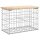 vidaXL Gartenbank aus Gabionen 63x31,5x42 cm Massivholz Kiefer