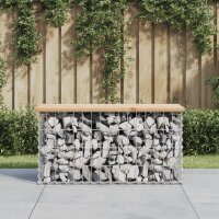 vidaXL Gartenbank aus Gabionen 83x31,5x42 cm Massivholz...