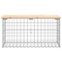 vidaXL Gartenbank aus Gabionen 83x31,5x42 cm Massivholz Kiefer