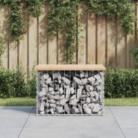 vidaXL Gartenbank aus Gabionen 63x44x42 cm Massivholz Kiefer