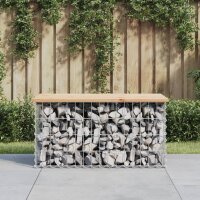 vidaXL Gartenbank aus Gabionen 83x44x42 cm Massivholz Kiefer