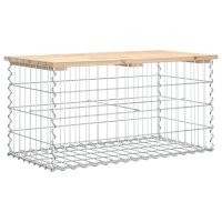 vidaXL Gartenbank aus Gabionen 83x44x42 cm Massivholz Kiefer