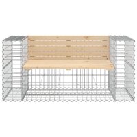 vidaXL Gartenbank aus Gabionen 143x71x65,5 cm Massivholz Kiefer