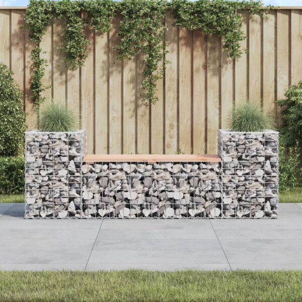 vidaXL Gartenbank aus Gabionen 183x41x60,5 cm Massivholz Douglasie