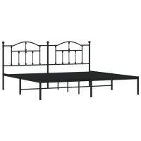 vidaXL Bettgestell mit Kopfteil Metall Schwarz 193x203 cm