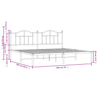 vidaXL Bettgestell mit Kopfteil Metall Schwarz 193x203 cm