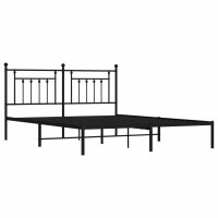 vidaXL Bettgestell mit Kopfteil Metall Schwarz 183x213 cm