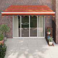 vidaXL Markise Einziehbar Orange und Braun 3x2,5 m Stoff...