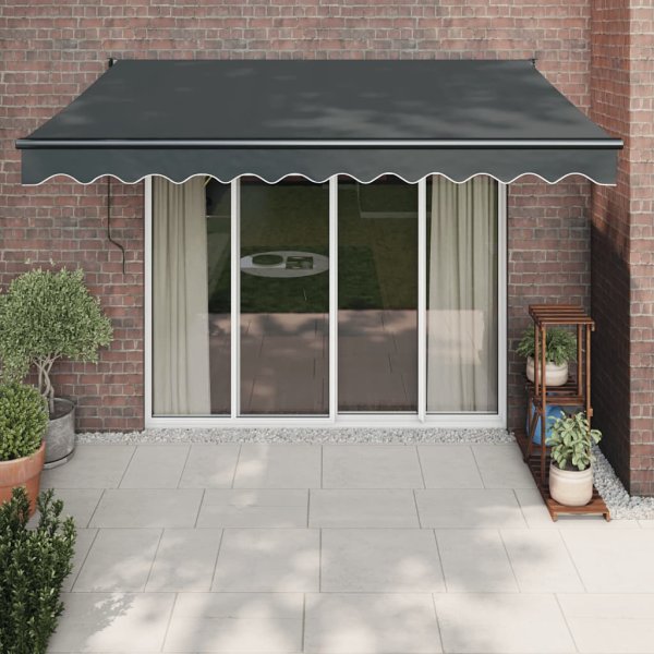 vidaXL Markise Einziehbar Anthrazit 3x2,5 m Stoff und Aluminium