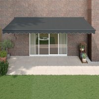 vidaXL Markise Einziehbar Anthrazit 5x3 m Stoff und...