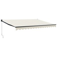 vidaXL Markise Einziehbar Creme 4x3 m Stoff und Aluminium