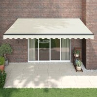 vidaXL Markise Einziehbar Creme 4x3 m Stoff und Aluminium