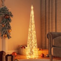vidaXL Leuchtkegel Weihnachtsdekoration 60 LEDs Warmwei&szlig; 120 cm Acryl