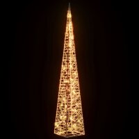 vidaXL Leuchtkegel Weihnachtsdekoration 60 LEDs Warmwei&szlig; 120 cm Acryl
