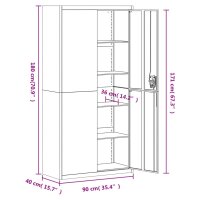 vidaXL Aktenschrank Anthrazit 90x40x180 cm Stahl