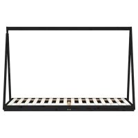 vidaXL Kinderbett Schwarz 80x200 cm Massivholz Kiefer