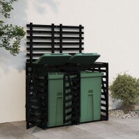 vidaXL Mülltonnenbox für 2 Tonnen Schwarz...