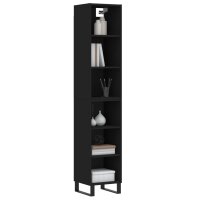 vidaXL Highboard Schwarz 34,5x32,5x180 cm Holzwerkstoff