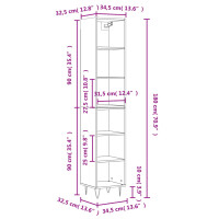 vidaXL Highboard R&auml;uchereiche 34,5x32,5x180 cm Holzwerkstoff