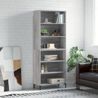 vidaXL Highboard Grau Sonoma 69,5x32,5x180 cm Holzwerkstoff