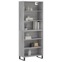 vidaXL Highboard Grau Sonoma 69,5x32,5x180 cm Holzwerkstoff