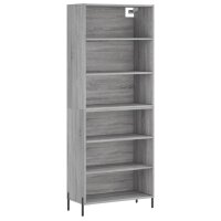 vidaXL Highboard Grau Sonoma 69,5x32,5x180 cm Holzwerkstoff