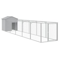 vidaXL Hundehütte mit Dach Hellgrau 117x609x123 cm...