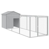 vidaXL Hundehütte mit Dach Hellgrau 117x405x123 cm...