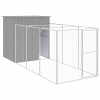 vidaXL Hundehütte mit Auslauf Hellgrau 165x455x181...