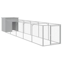 vidaXL Hundehütte mit Auslauf Hellgrau 110x609x110...